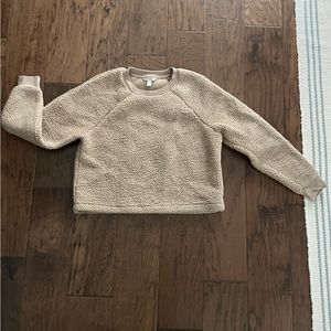 Banana Republic Tan Camel Teddy Sweatshirt Sherpa Fuzzy Small
